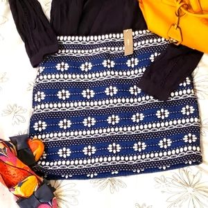 J. Crew Jacquard Mini Skirt NWT Embroidered Abstract Floral